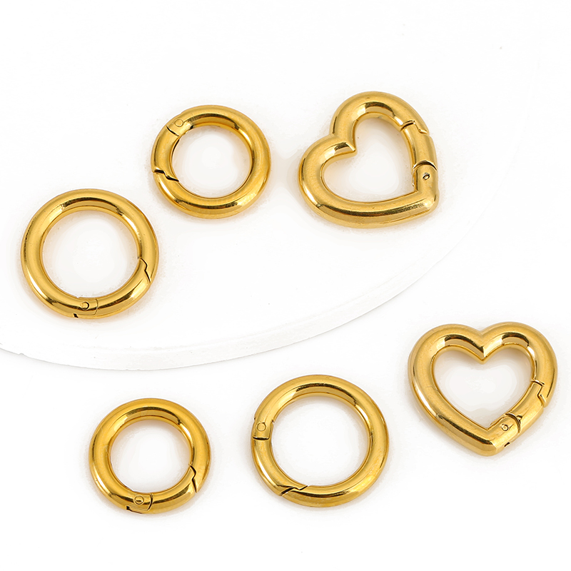 Daith Heart Ring - ตัวล็อกสแตนเลส 2 ชิ้น รูปหัวใจ วงกลม แบบก้ามปู
