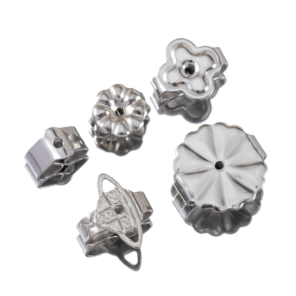 Body Jewelry Top - 50-100pcs สแตนเลสดอกไม้ต่างหูกลับผีเสื้อรอบหู NUT Stopper DIY เครื่องประดับทําอุปกรณ์ต่างหูอุปกรณ์เสริม