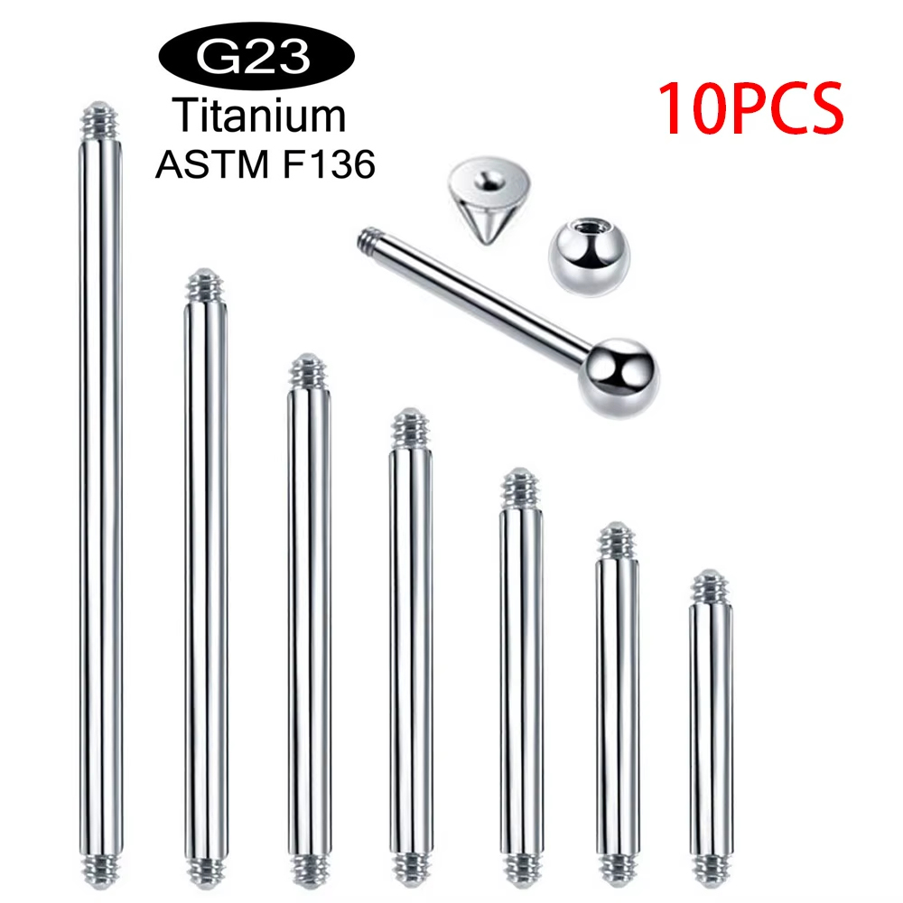 Body Jewelry Implant Grade - 10 ชิ้น/ล็อต ไทเทเนียมเกรด ASTM F136 สำหรับฝังในร่างกาย