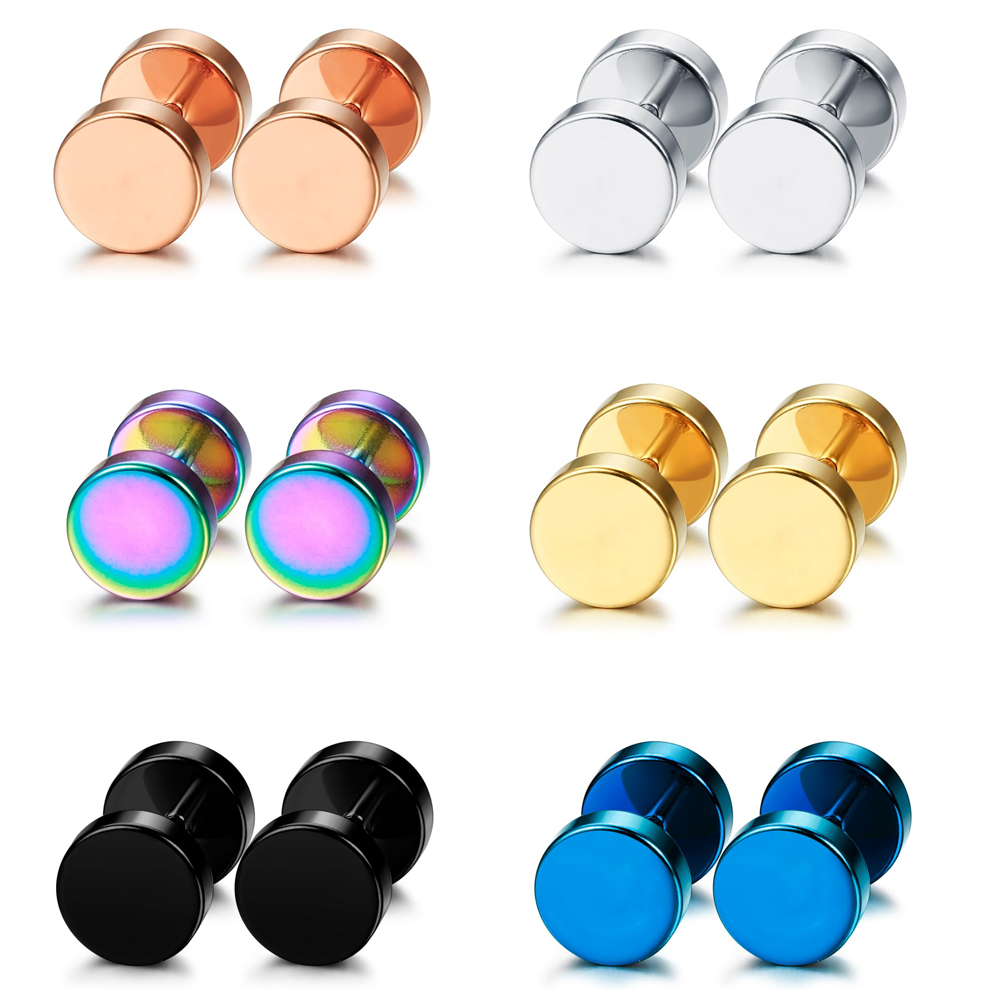 Body Jewelry Tunnels - ชุดต่างหูสแตนเลส1คู่/6คู่ต่างหูตุ้มหู tindik telinga และผู้ชายผู้หญิงชุดต่างหูจิวหูปลอมแบบอุโมงค์ขนาด16ก. 2-14มม.