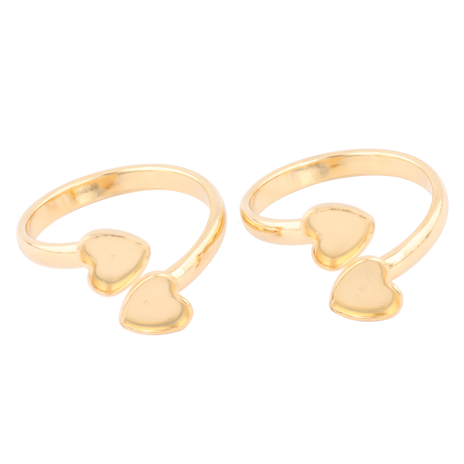 Daith Heart Ring - 10pcs สแตนเลสสตีลชุบทอง 6 มม.หัวใจ Cabochon แหวนฐานการตั้งค่าช่องว่างปรับ