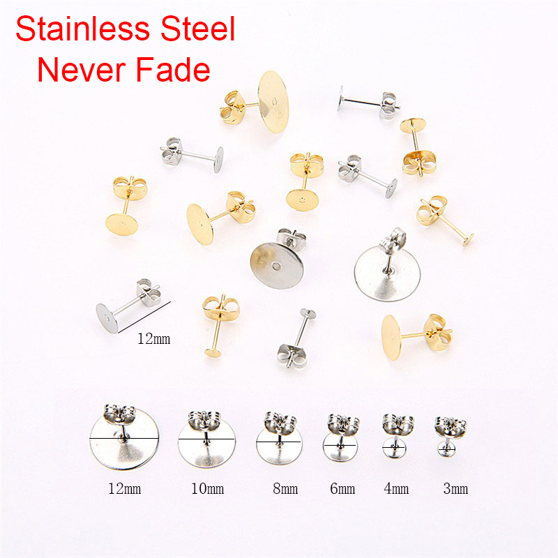 Body Jewelry Top - 20/50pcs PVD ไม่เคยจางหายต่างหูสแตนเลสฐาน 4 5 6