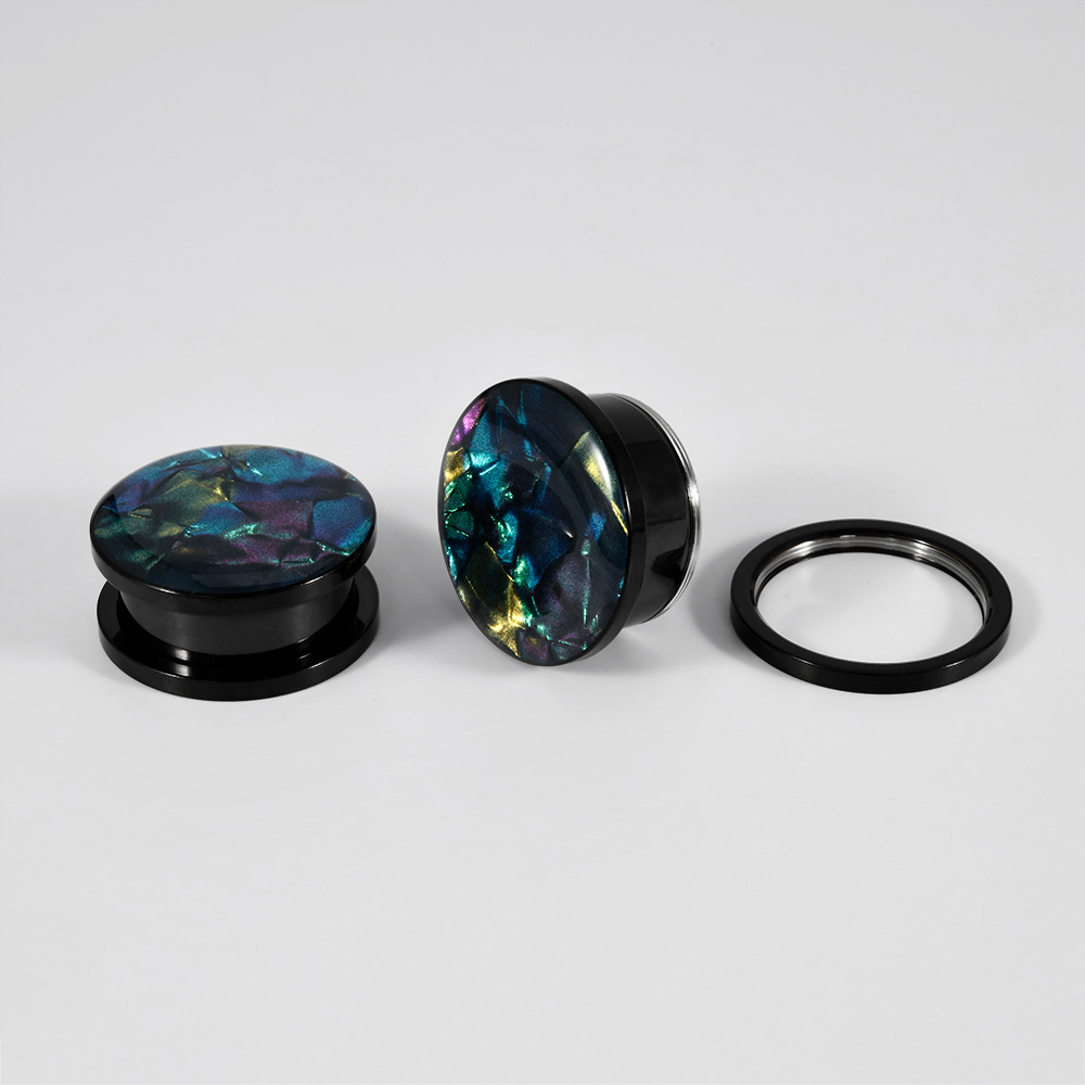 1PC สแตนเลสสตีลผสมสีเปลือกเครื - Body Jewelry Tunnels บทวิจารณ์และราคา