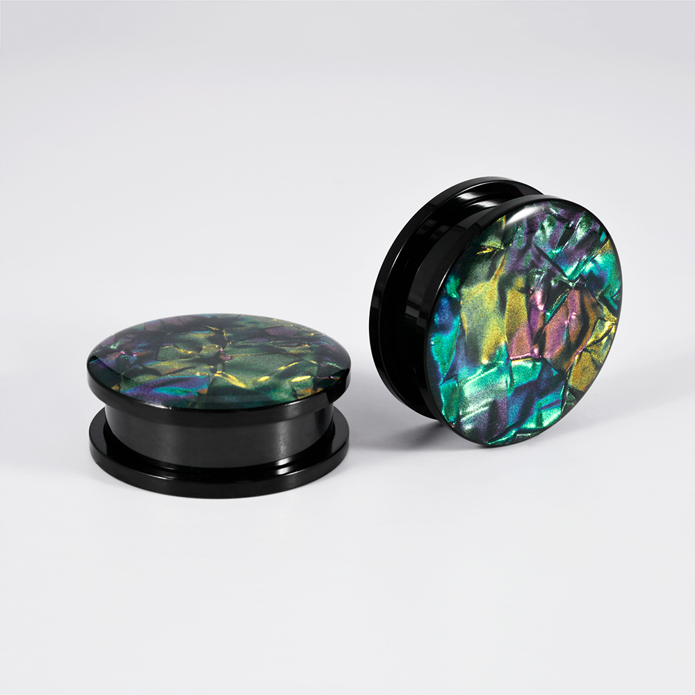 1PC สแตนเลสสตีลผสมสีเปลือกเครื - Body Jewelry Tunnels บทวิจารณ์และราคา
