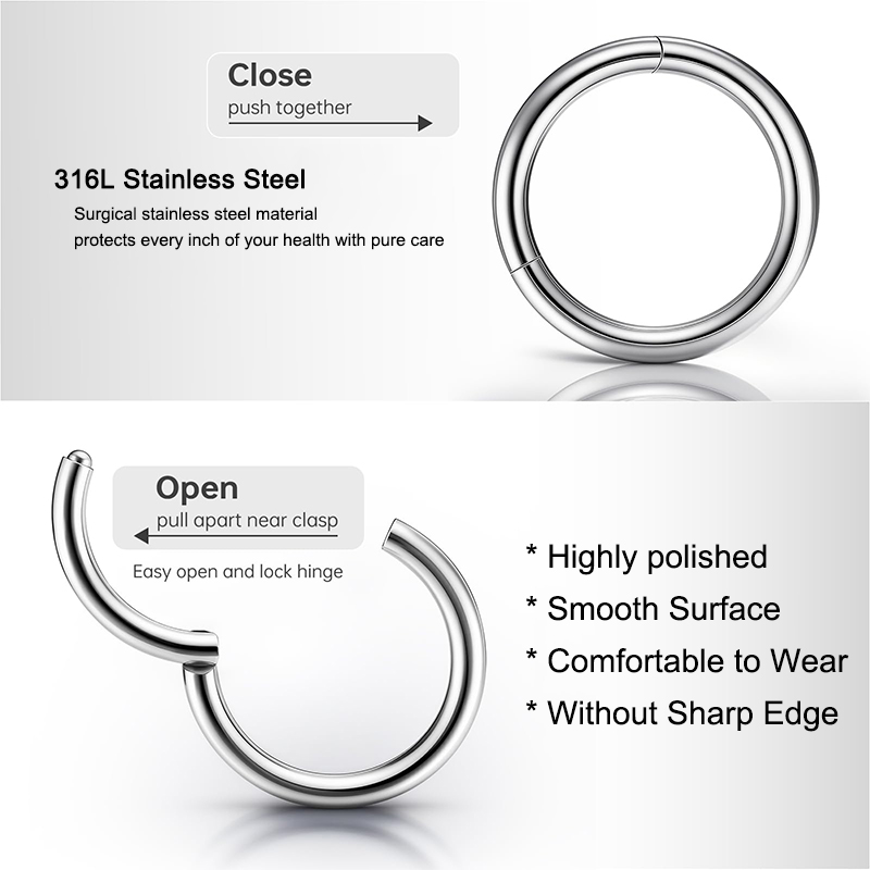 แหวนจมูกแบบคลิกเกอร์ 16G 316L  - Body Jewelry Stores บทวิจารณ์และราคา