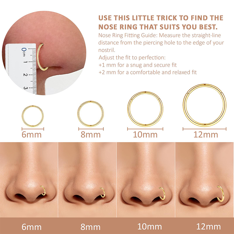 แหวนจมูกแบบคลิกเกอร์ 16G 316L  - Body Jewelry Stores บทวิจารณ์และราคา