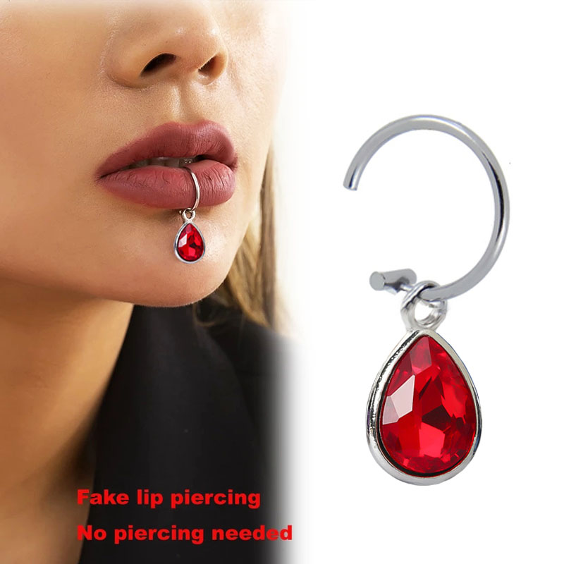 1Pc Fake Piercing Lip คลิปบุคล - Body Jewelry Labret บทวิจารณ์และราคา