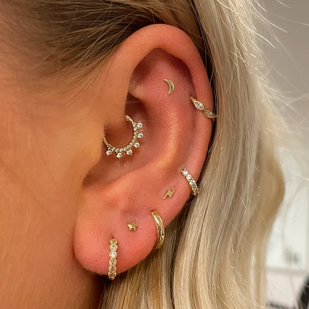 Star Moon กระดูกอ่อนต่างหูเกาห - Body Jewelry Labret บทวิจารณ์และราคา