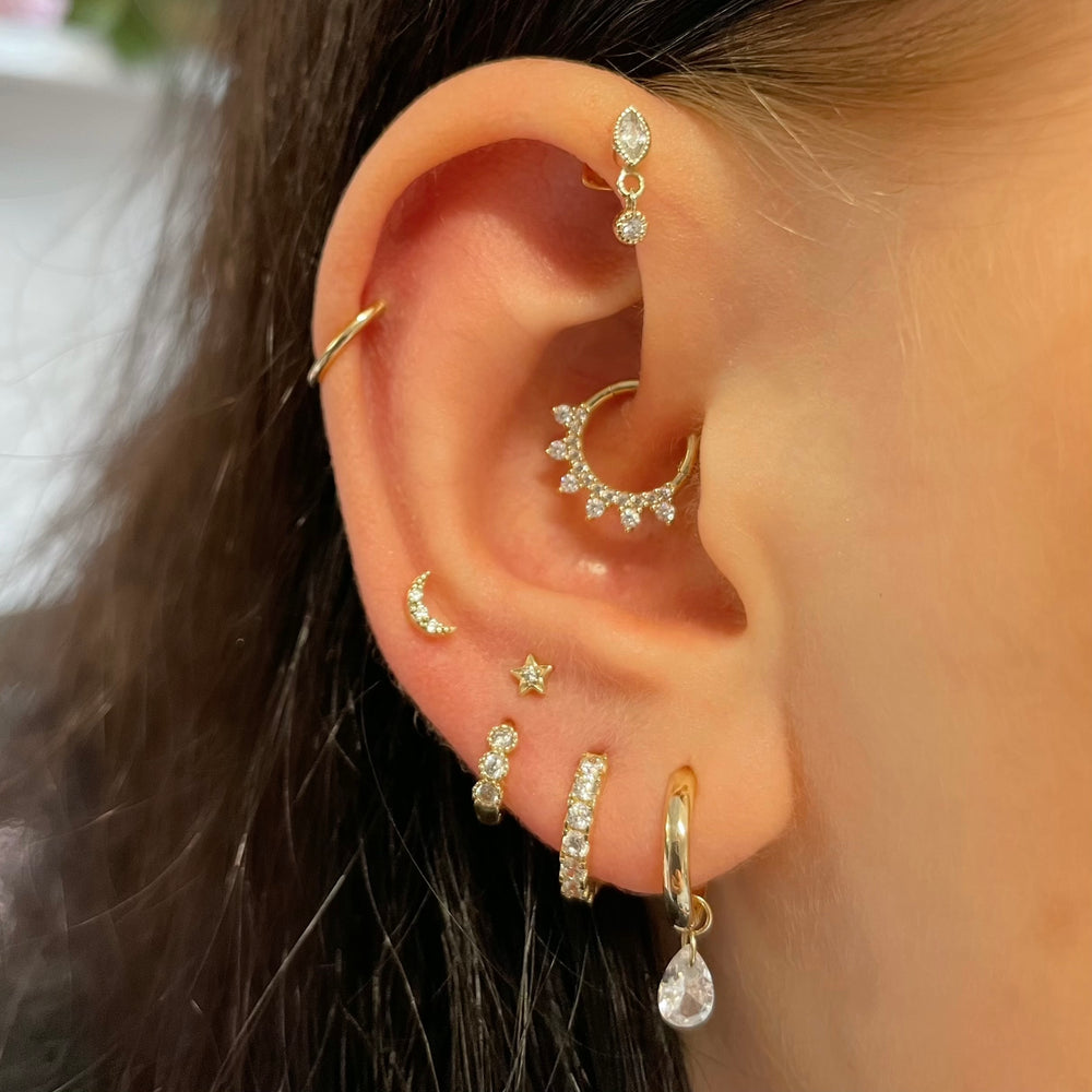 Star Moon กระดูกอ่อนต่างหูเกาห - Body Jewelry Labret บทวิจารณ์และราคา
