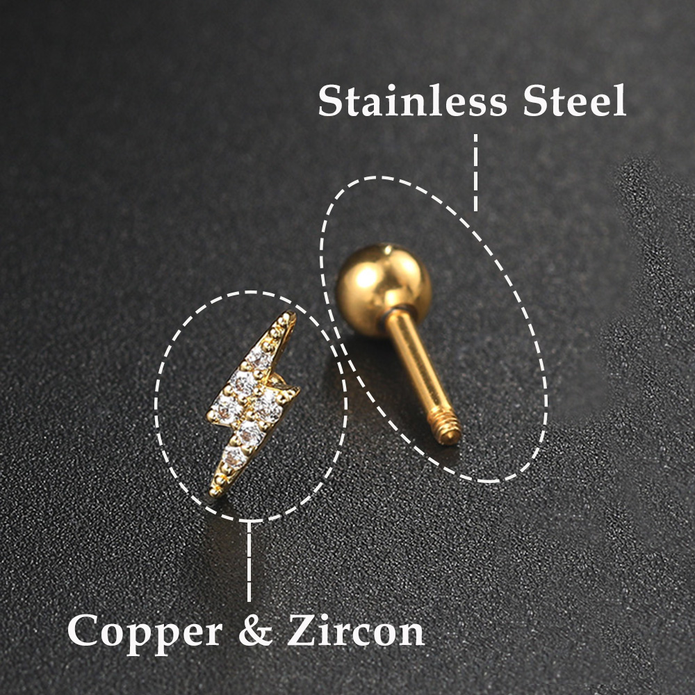 Star Moon กระดูกอ่อนต่างหูเกาห - Body Jewelry Labret บทวิจารณ์และราคา