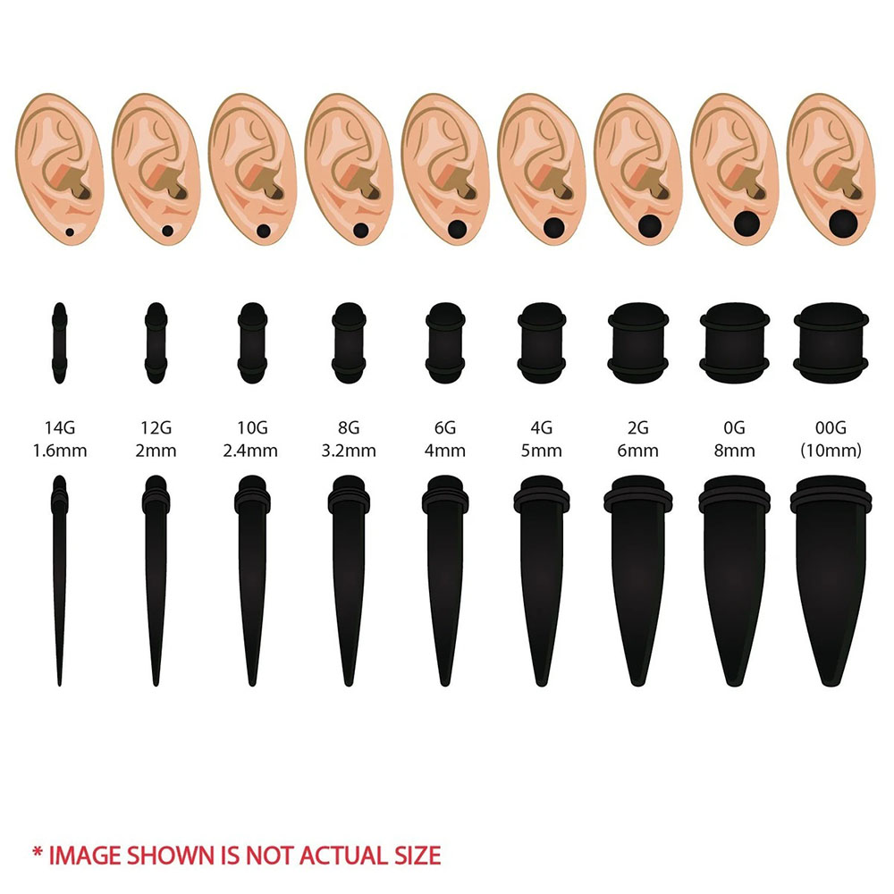 1 ชุดหู TAPER Kit สีดําหูเกลีย - Body Jewelry Tunnels บทวิจารณ์และราคา