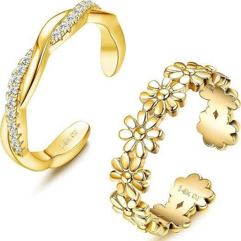 แหวนทองชุบ 14K ประดับเพทายปรับ - Body Jewelry Stores บทวิจารณ์และราคา