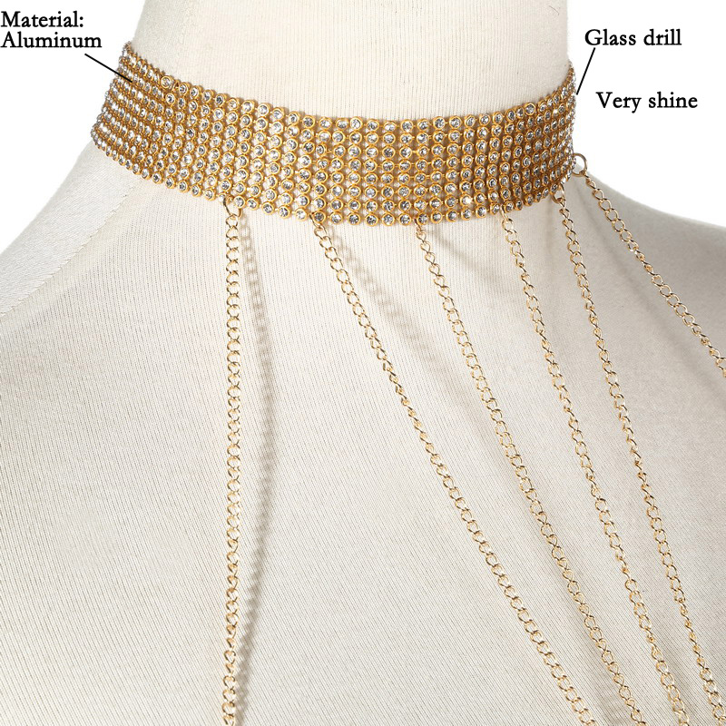 ทองสีBody Chainผู้หญิงRhinesto - Body Jewelry Women บทวิจารณ์และราคา
