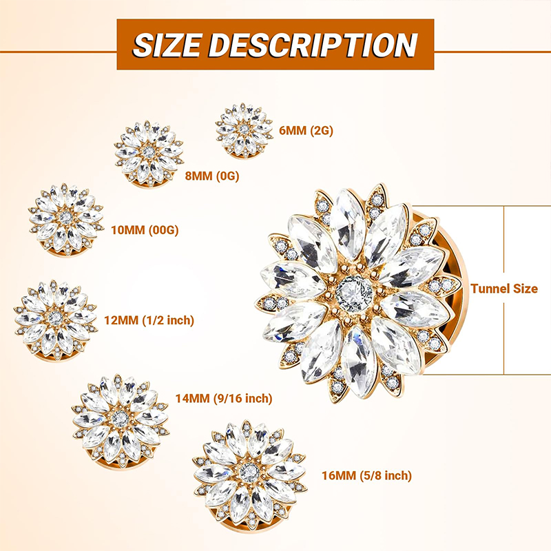 จุกอุดหูและท่อขยายหูประดับเพชร - Body Jewelry Tunnels บทวิจารณ์และราคา