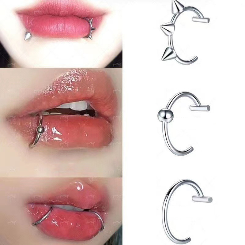 แหวนจมูกปลอมสแตนเลส 1 ชิ้น แบบ - Body Jewelry Labret บทวิจารณ์และราคา
