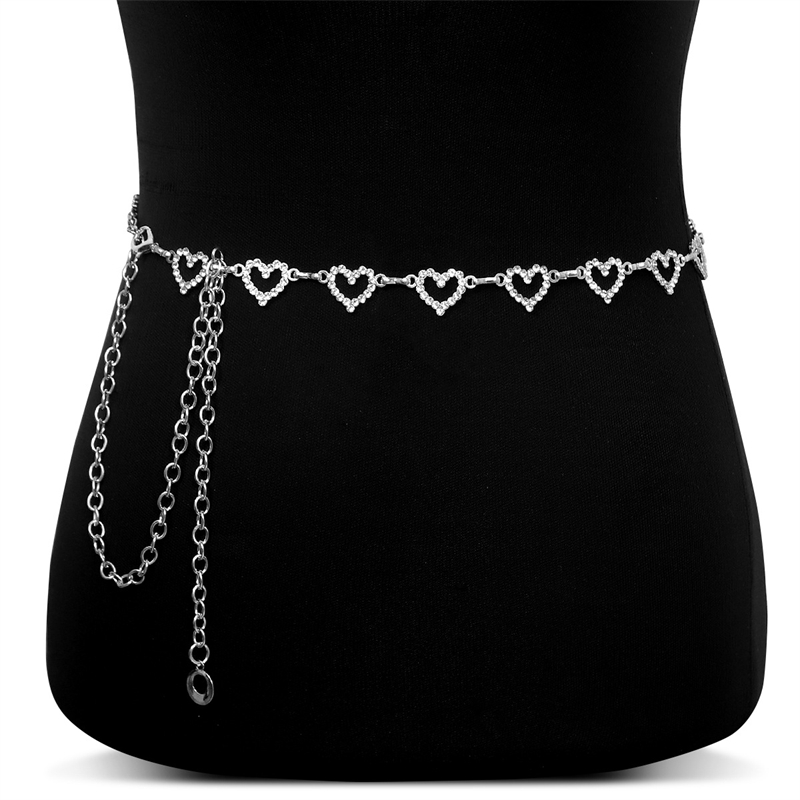 เข็มขัดคาดเอวรูปหัวใจประดับเพช - Body Jewelry Women บทวิจารณ์และราคา