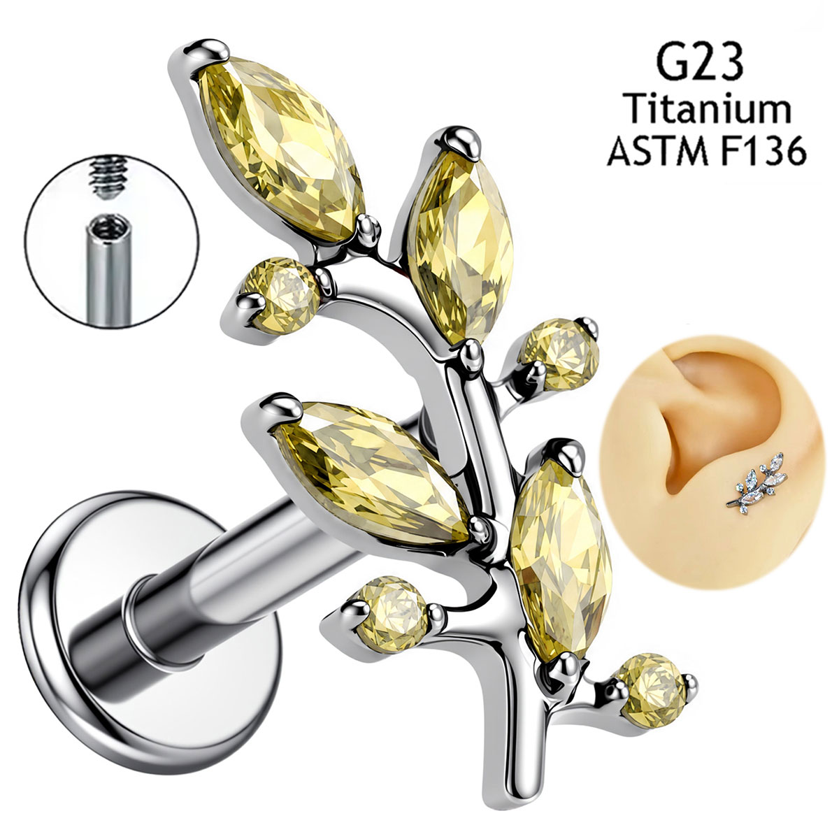 จิวห้อยหูแบบเกลียว วัสดุไทเทเน - Body Jewelry Implant Grade บทวิจารณ์และราคา