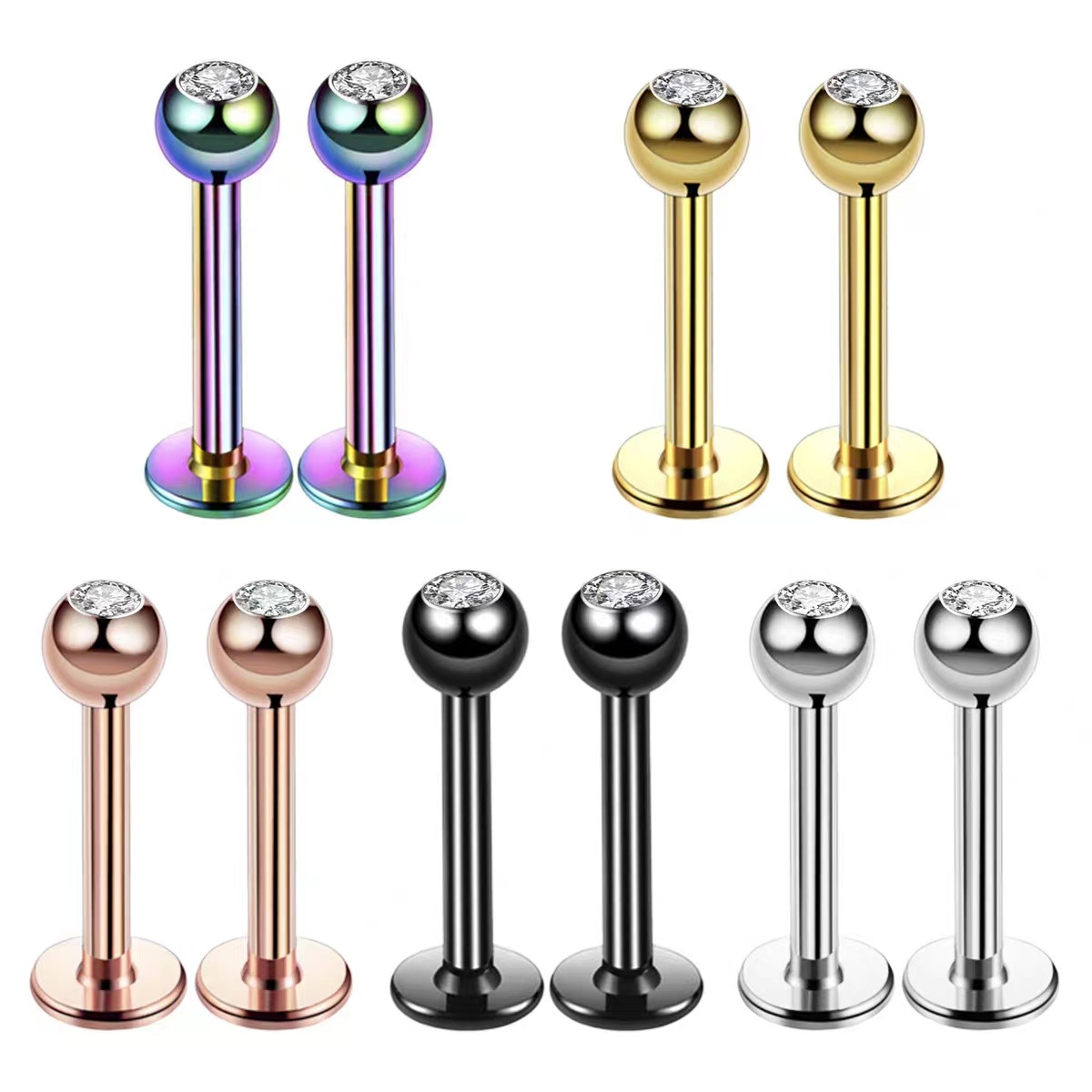 จิวเจาะริมฝีปาก/กระดูกอ่อน/หู/ - Body Jewelry Labret บทวิจารณ์และราคา