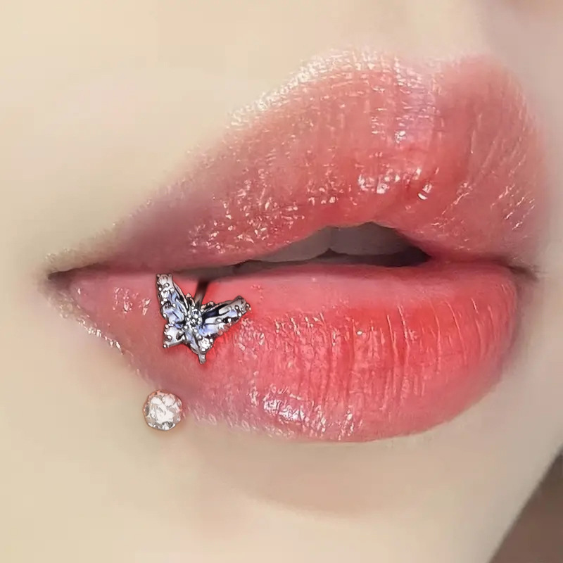 แหวนจมูกไทเทเนียม ASTM F136 รู - Body Jewelry Labret บทวิจารณ์และราคา