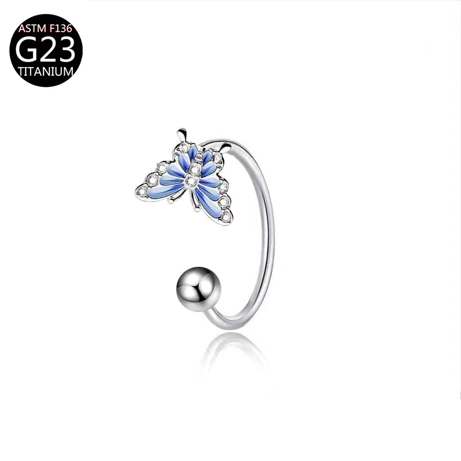 แหวนจมูกไทเทเนียม ASTM F136 รู - Body Jewelry Labret บทวิจารณ์และราคา