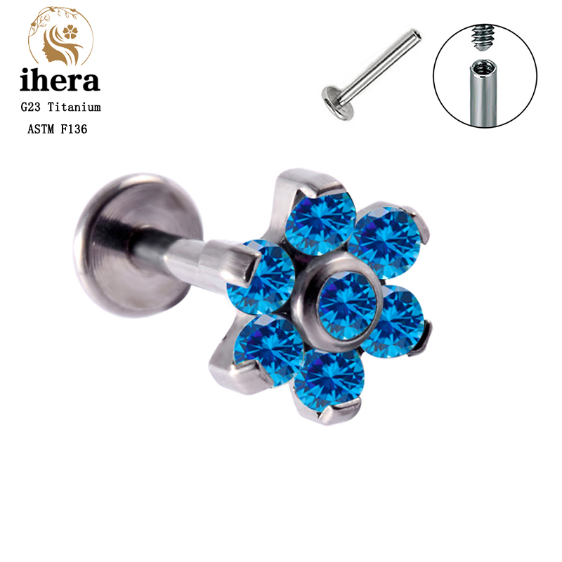 ต่างหูไทเทเนียม G23 ประดับโอปอ - Body Jewelry Labret บทวิจารณ์และราคา