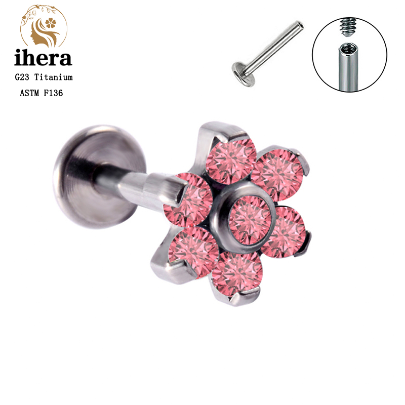 ต่างหูไทเทเนียม G23 ประดับโอปอ - Body Jewelry Labret บทวิจารณ์และราคา