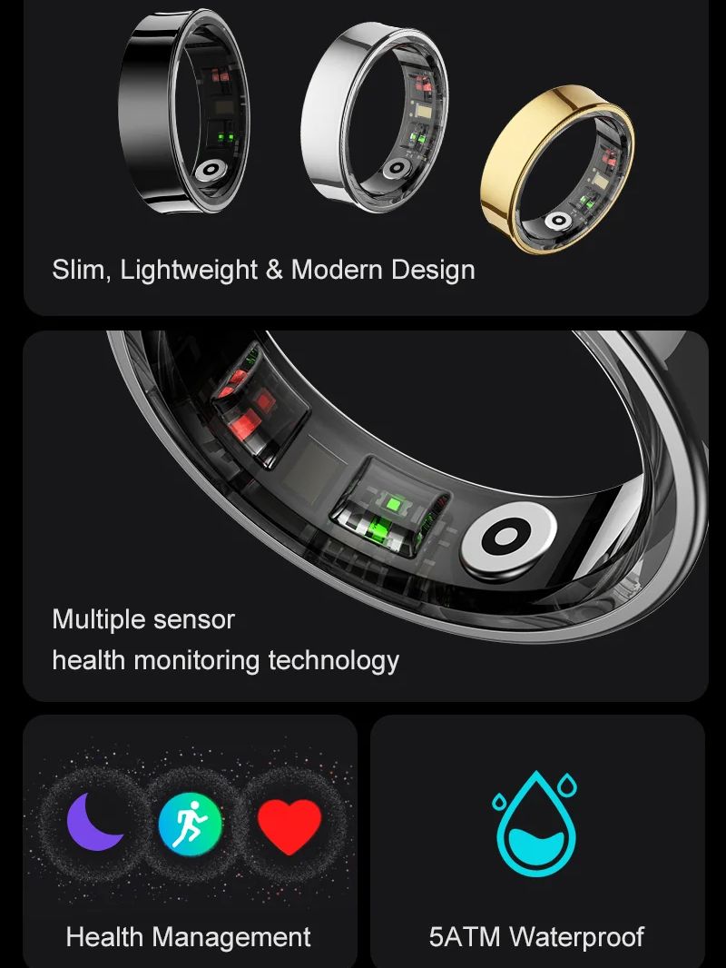 ใหม่แหวนสมาร์ท R09 Health Moni - Daith Heart Ring บทวิจารณ์และราคา